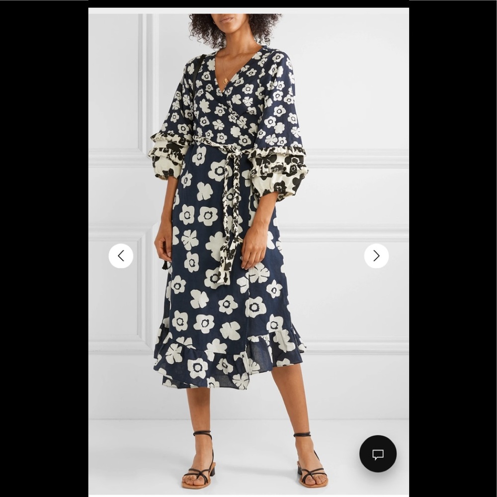 APIECE APART Beja Ruffled Floral-Print Wrap Dress - Picture 3 of 7